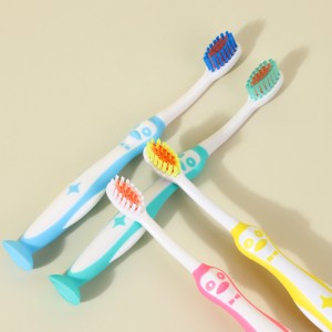 Brosse à dents antidérapante pour enfants avec manche en silicone