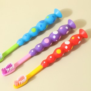 Brosse à dents pour enfants à ventouse à poils souples