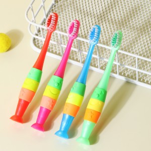 Brosse à dents antidérapante pour enfants avec manche en silicone