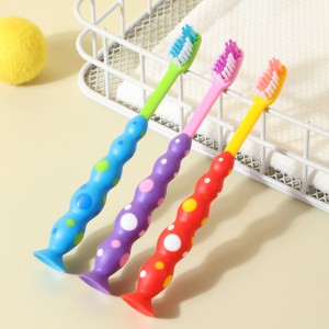 Brosse à dents pour enfants à ventouse à poils souples