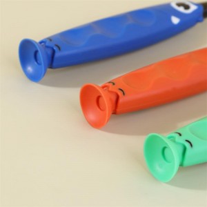 Spazzolino da denti con manico in silicone antiscivolo per bambini