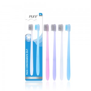 แปรงสีฟันผู้ใหญ่ 4 ชิ้น Candy Color Family Toothbrush